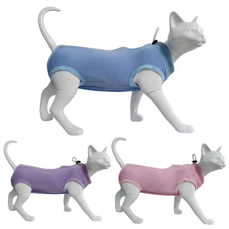 Cat Recovery Suit E-Collar Alternative Pet Kitten Antibite Prevent Licking After Surgery Wear Vest Weaning Bottoming Shirt