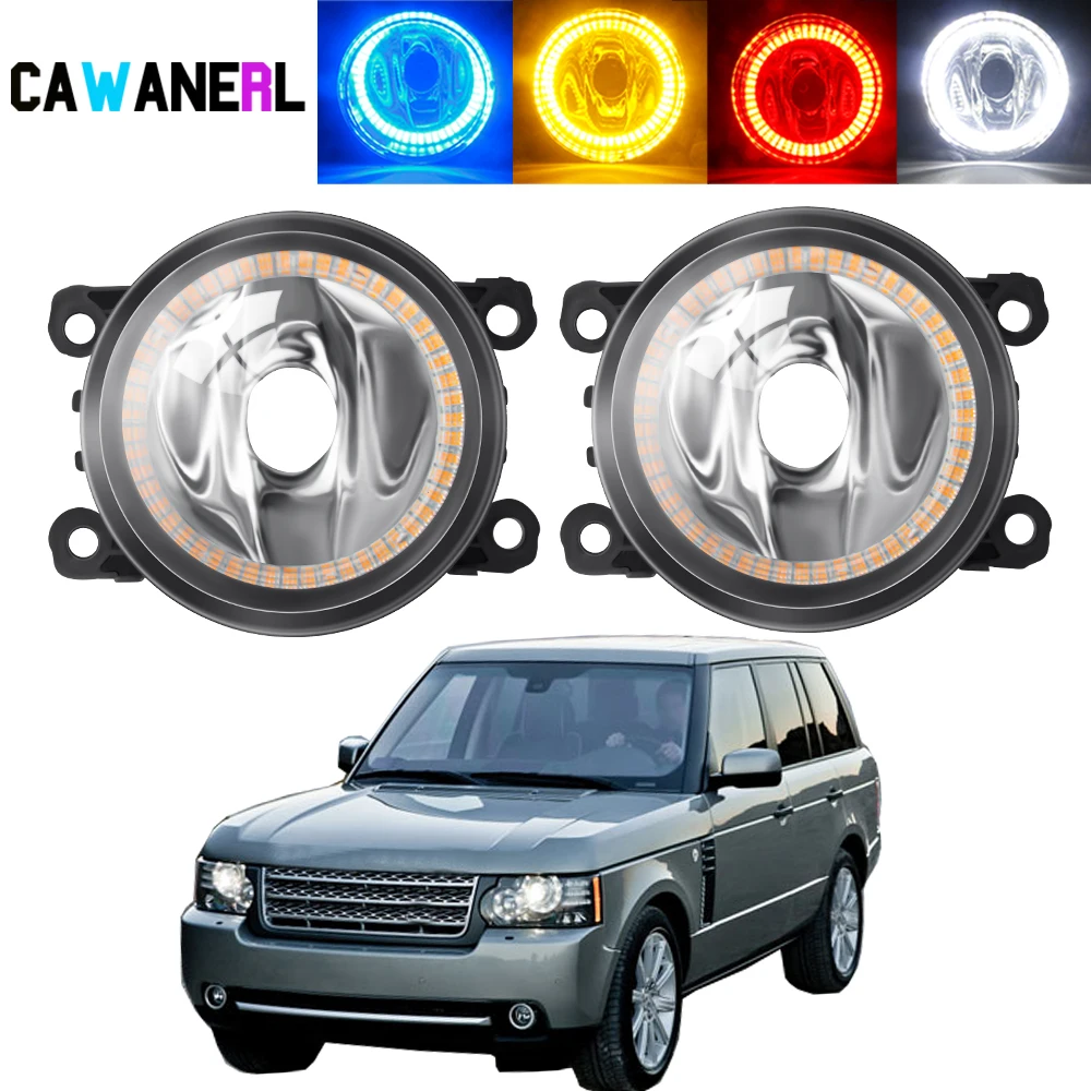 2 X Car Angel Eye Fog Light Assembly Halo Ring DRL Fog Daytime Running Lamp For Land Rover Range Rover III SUV (LM) 2010-2012