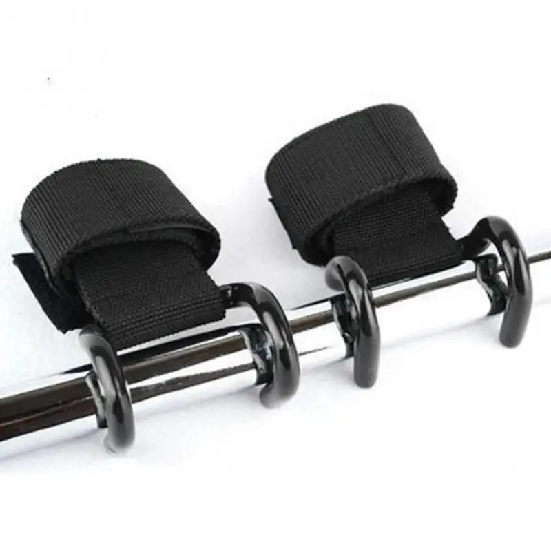 1 pairs Adjustable Double Hooks Double Barbells Dumbbell Horizontal Bar Weightlifting Dead Lifting Chin Up Wrist Straps Support