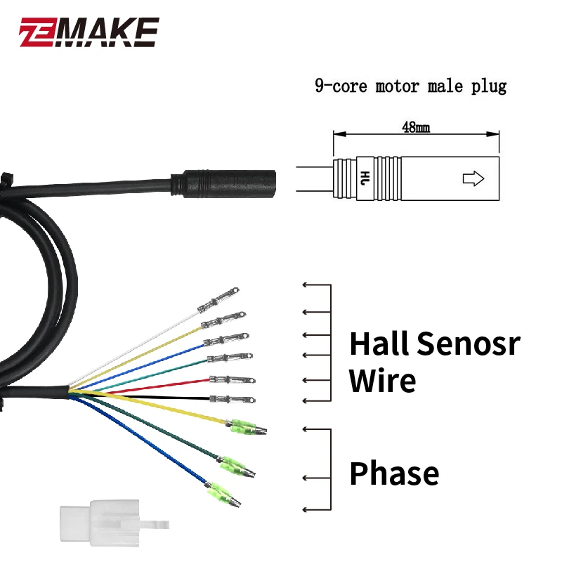 9 Pin Julet Wheel Hub Motor Cable E-bike motor Extension cable Ebike Motor Cable Electric bike Accessories zemake brand