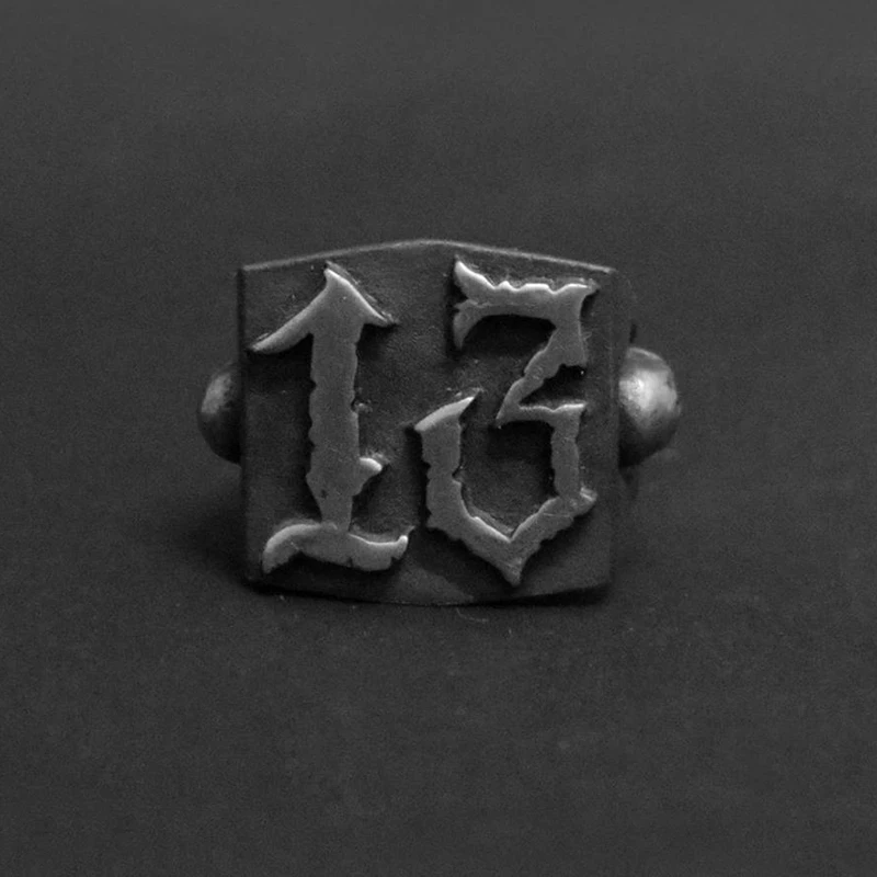 EYHIMD Vintage Mens 13 Letter Ring Fashion 316L Stainless Steel Rings for Women Men Biker Punk Party Jewelry Male Bijoux