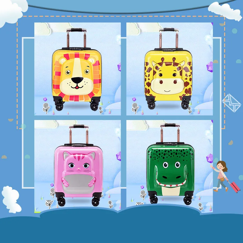 LeTrend 3D Cartoon Suitcases On Wheels Kids Dinosaur Rolling Luggage Spinner Trolley Children Travel Bag Student Best Gift