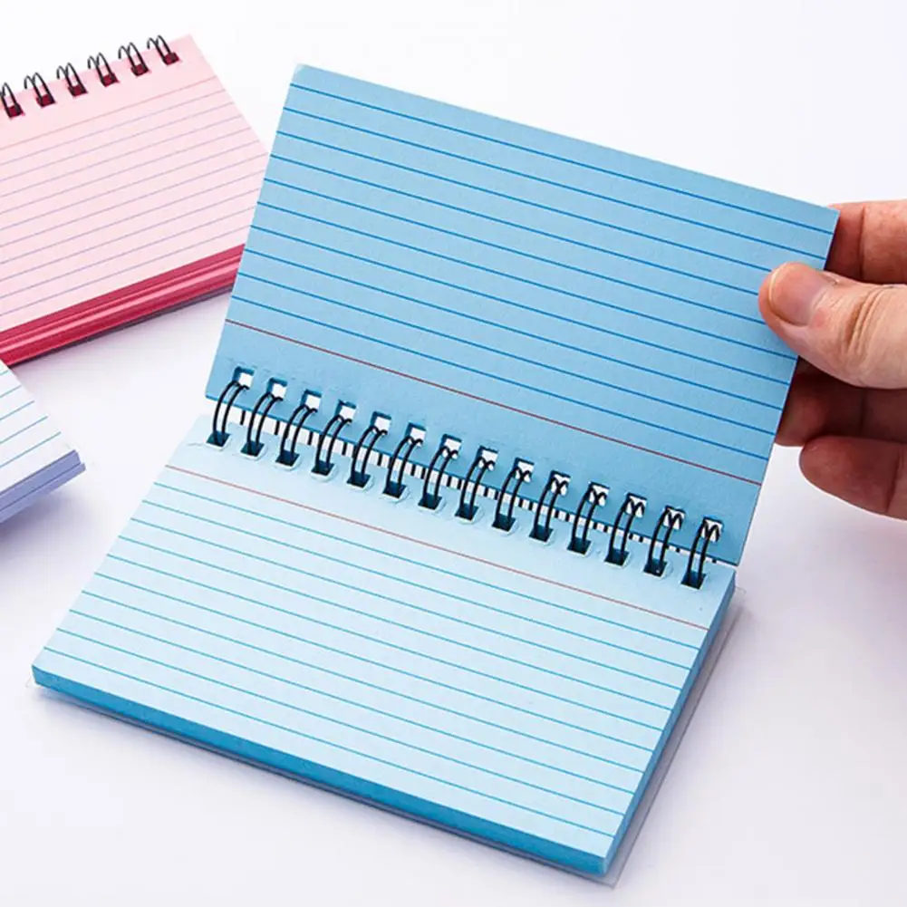 Rectangular Practical Small Spiral Notebook Paper Message Pad with Clear Cover School Supplies