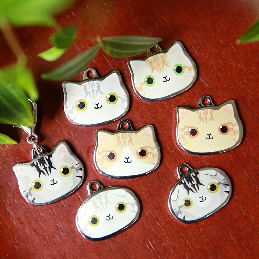 Personalized Metal Cat Tags Original Icon ID Tags for Cats Kitten Customized Enamel Nameplate Pet Products Cat Accessories