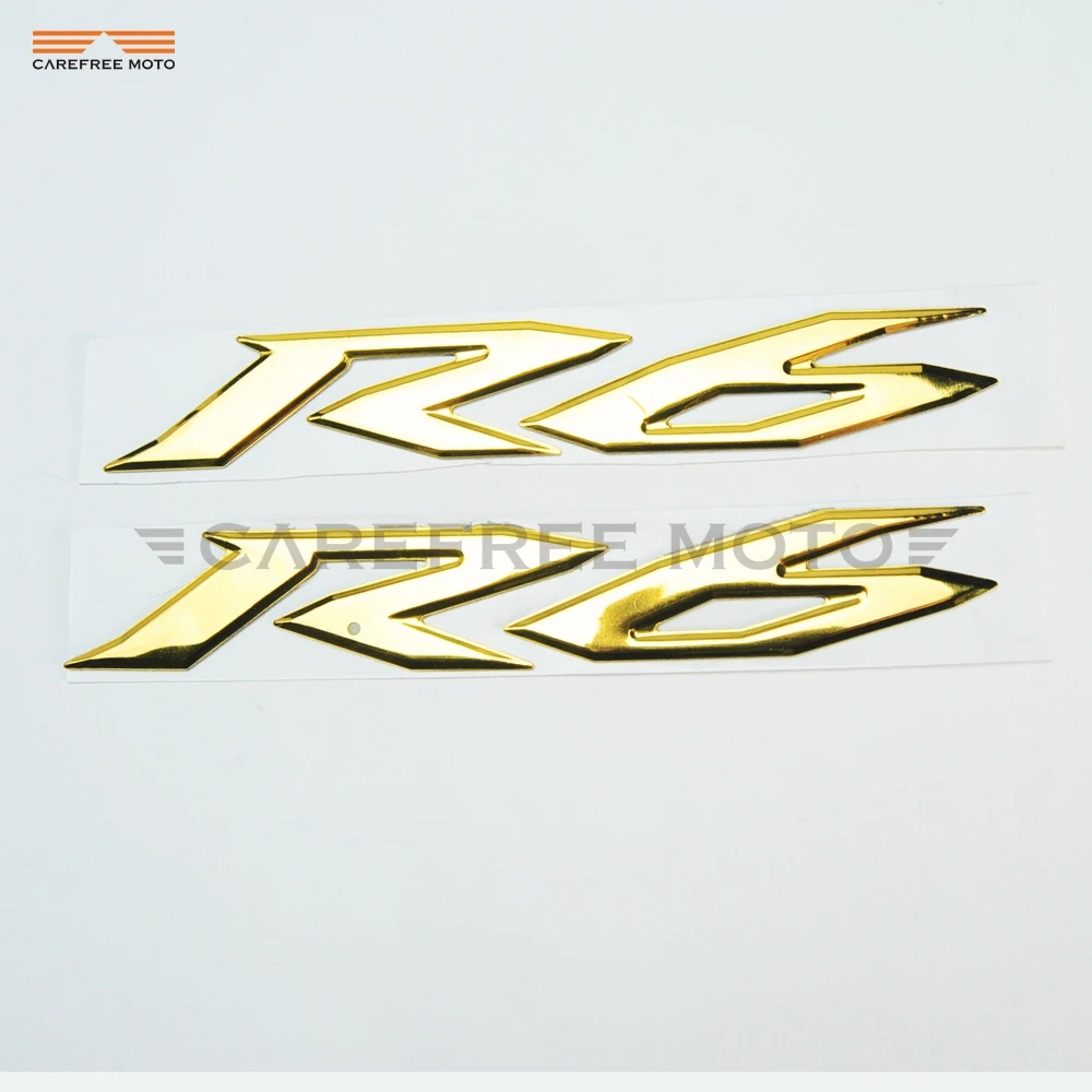 

3D ПВХ золотой R6 украшение для мотоцикла Наклейка на корпус для YAMAHA YZF R6