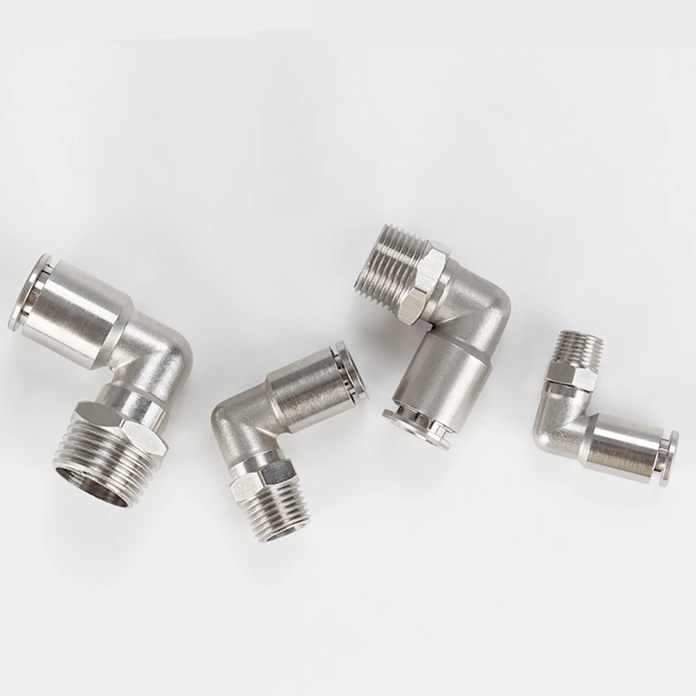 PL brass nickel-plated metal pneumatic connector 1/8\