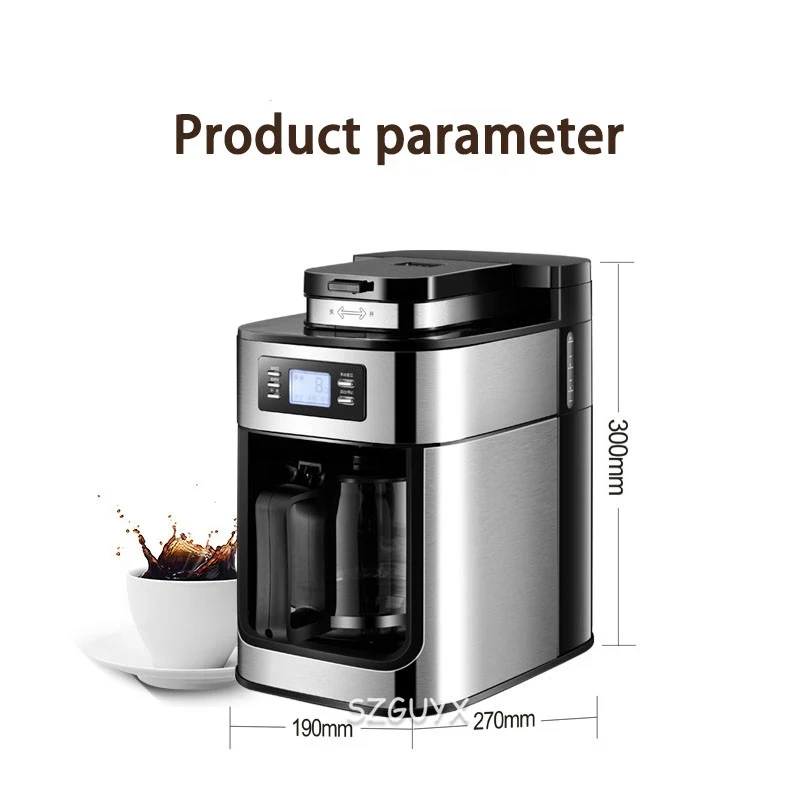 Cafetière goutte à goutte automatique en acier inoxydable avec affichage numérique, cafetière américaine, 2 en 1