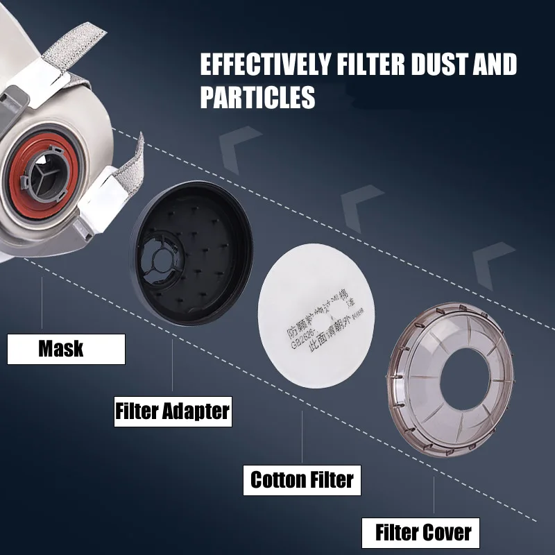 6200 Half Face Dust Dual Filters Mask Respirator With Work Safety Glasses For Carpenter Polishing Daily Haze Safety Protection