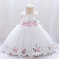 Baby Girl Wedding Party Tutu Fluffy Dress For Girls Infant Birthday Princess Dresses Bead Lace Flower Girl Summer Dress Clothes