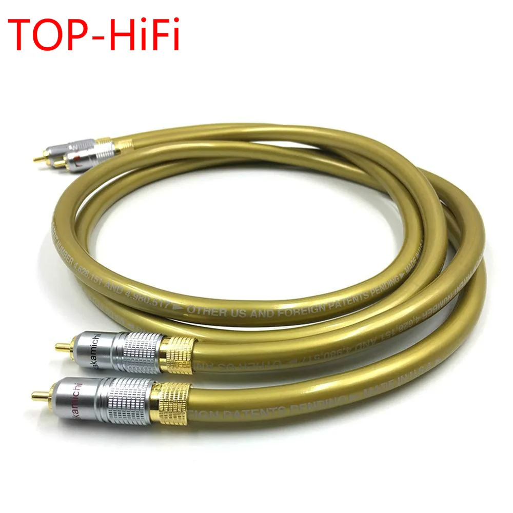 

TOP-HiFi Pair Gold Plated RCA Plug Audio Cable 2RCA Male to Male Interconnect Cable for Cardas HEXLINK GOLDEN 5-C