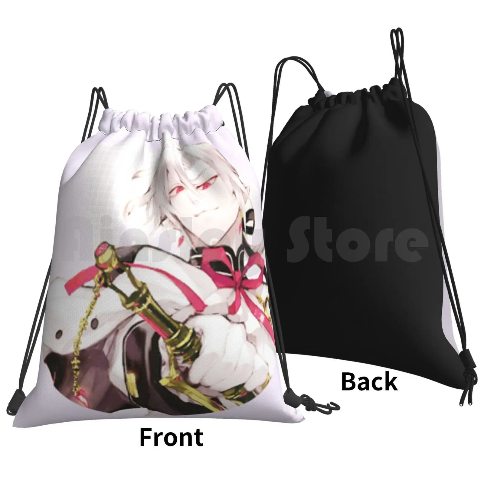 Owari No Seraph Backpack Drawstring Bag Riding Climbing Gym Bag Owari No Seraph Anime Japanese Kawaii Pink Blue Pastel Manga