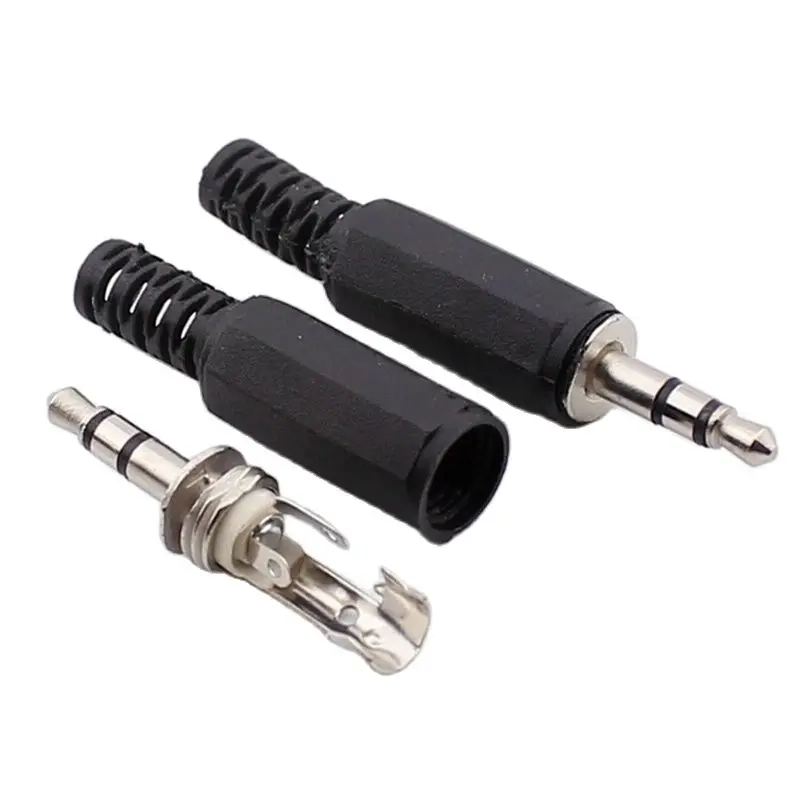 3Pins 3.5mm plug RCA Connector RCA  plug 3.5 jack Stereo Headset Dual Track Headphone 10pcs/lot