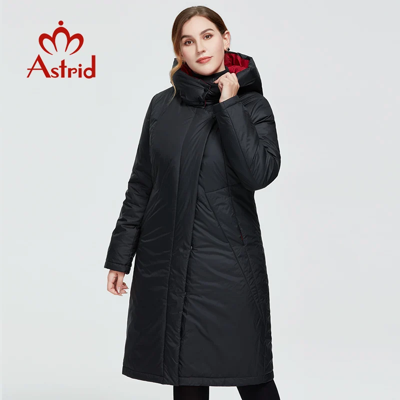 Astrid 2022 New Winter Women\'s coat women long warm parka fashion thick Jacket hooded camel fur large sizes female clothing 6703