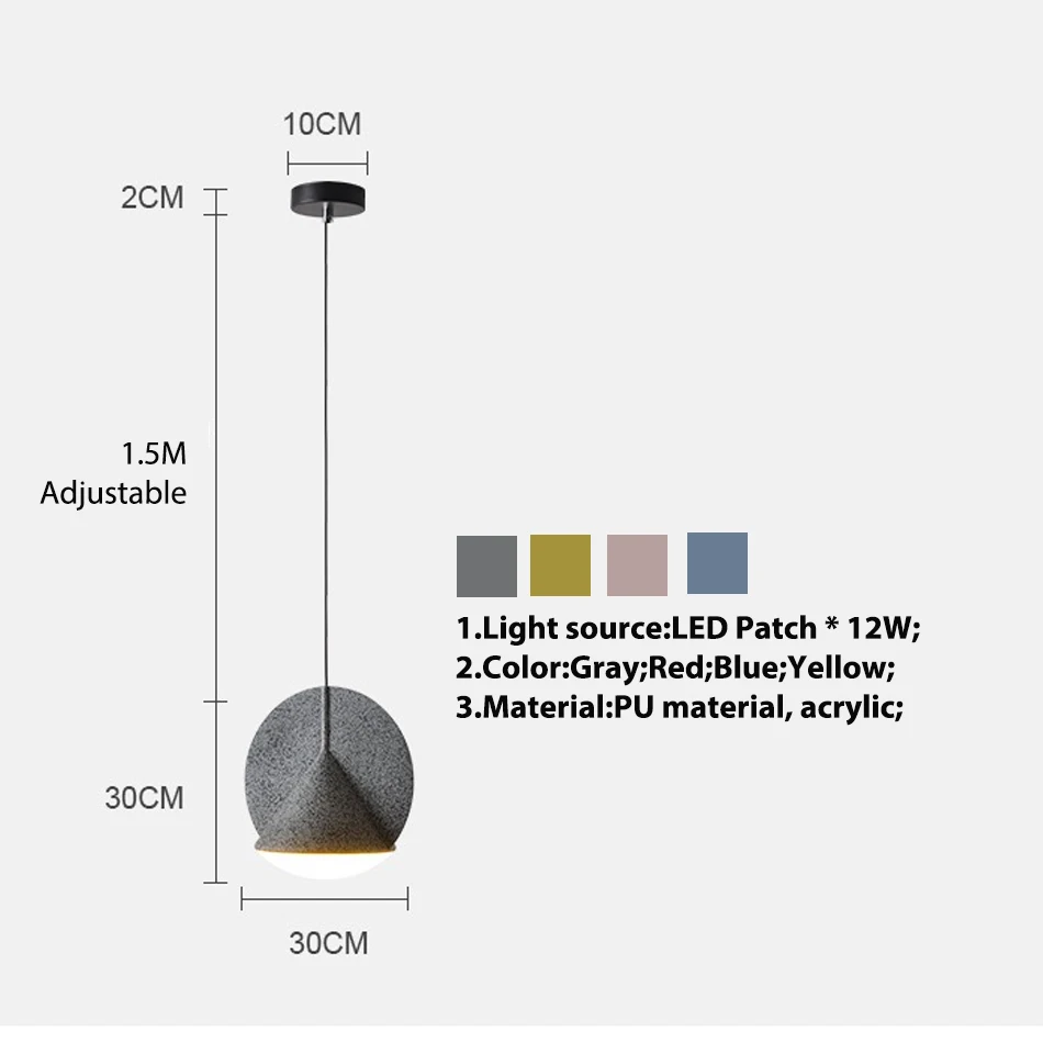 Imagem -06 - Luminária Pendente de Teto Led 12w Cores Nórdico para Sala de Jantar Cozinha Quarto Decoração Interna