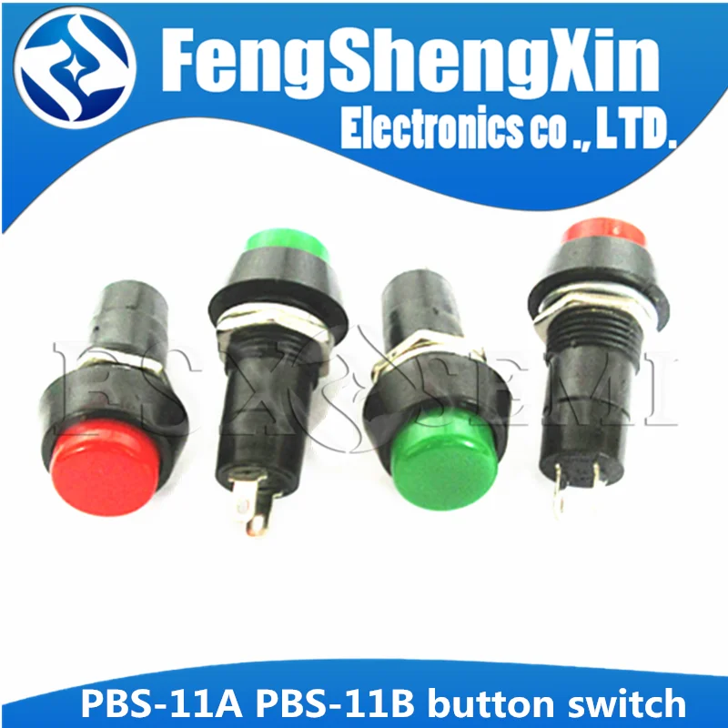 5pcs PBS-11 PBS-11A PBS-11B 12mm self-locking Self-Recovery Plastic Push Button Switch momentary 3A 250V AC 2PIN