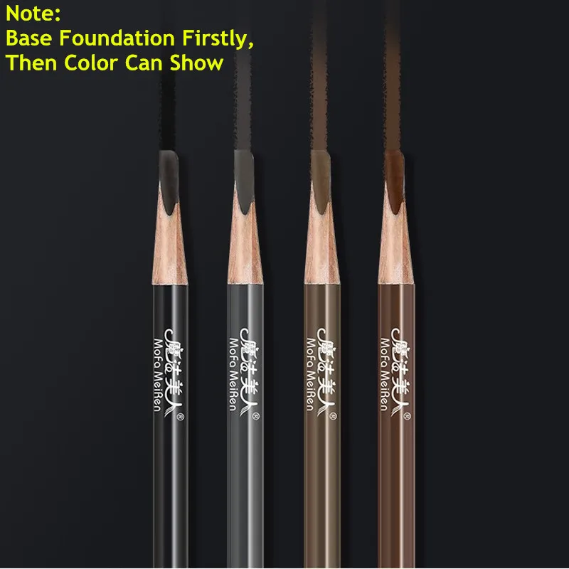 Hard Formula Eyebrow Pencil Square Core Matte Waterproof Eyebrow Pencil Tattoo Pencil Black Grey Natural Henna Eyebrow