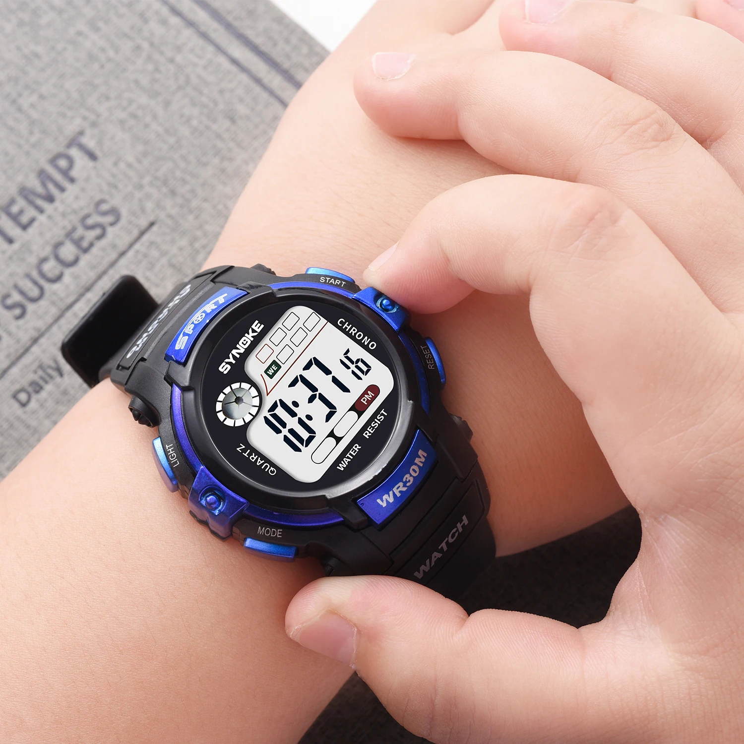 SYNOKE Sports Kids Watch LED Luminous Watch Alarm Waterproof Electronic Clock Children Digital Watches Girls Boys Gifts Relojes