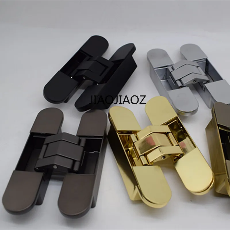 3D Adjustable dark hinge invisible door hinge rose gold hinge size 140*30mm door hinges for heavy doors