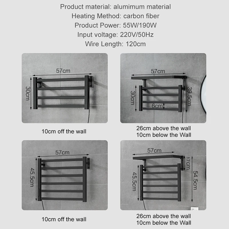 ELLEN Bathroom Electric Bath Towel Warmer Heating Towel Shelf Rack Towel Dryer shelf heated Electric towel rack EL7721