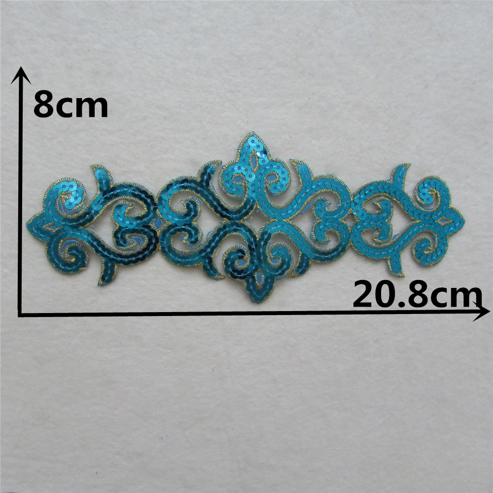 Silver belt embroidery jacket jeans decoration sequin sewing DIY craft clothing supplies material accessories 1PCS for sale