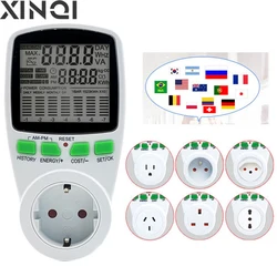 EU Digital LCD Energy watt Meter Wattmeter Wattage Electricity Kwh Power monitor Electric Meter Measuring Outlet Power Analyzer