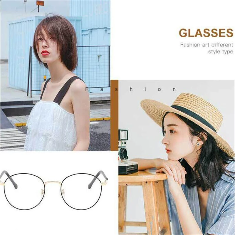 Oval 1.56 Aspherical Lens Prescription Eyeglasses Women Men Student Optical Spectacle Nearsighted Glasses 0 -0.5 -0.75 To -6.0