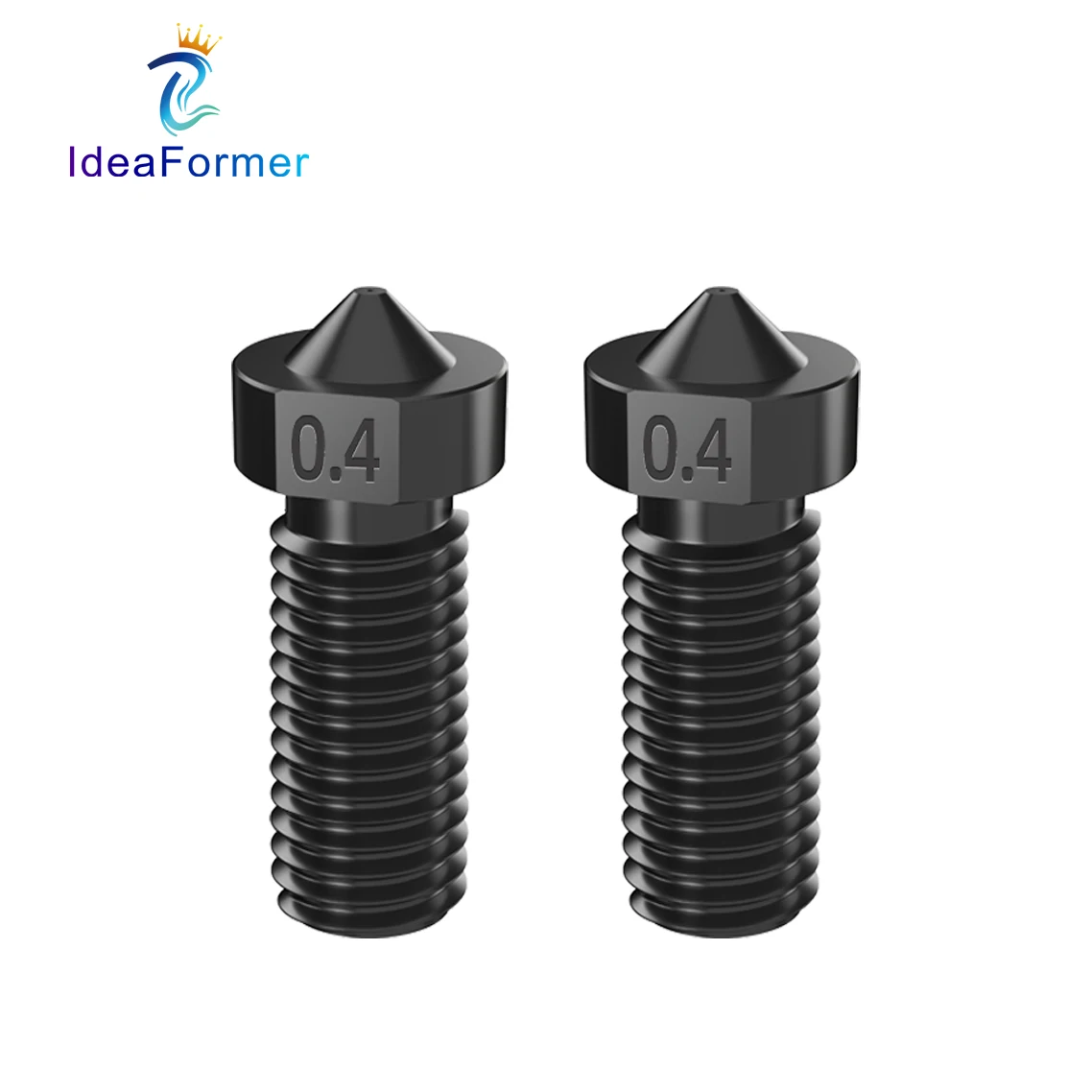 Hardened Steel Volcano Nozzle 0.4/1.75mm M6 High Temperature Die Steel Nozzle For Carbon Fiber Filament 3D Print Volcano Hotend.