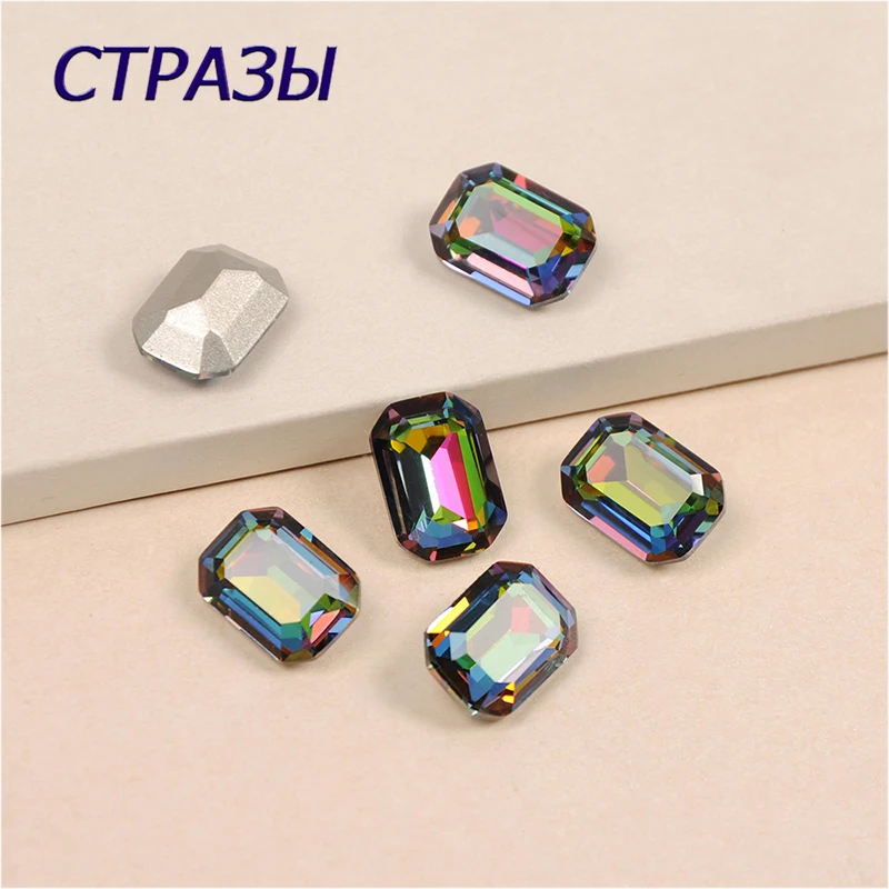 001VM Glass Crystal sew on claw stones with holes Gold Silver setting loose rhinestones Diy Clothing Jewelry accessorie