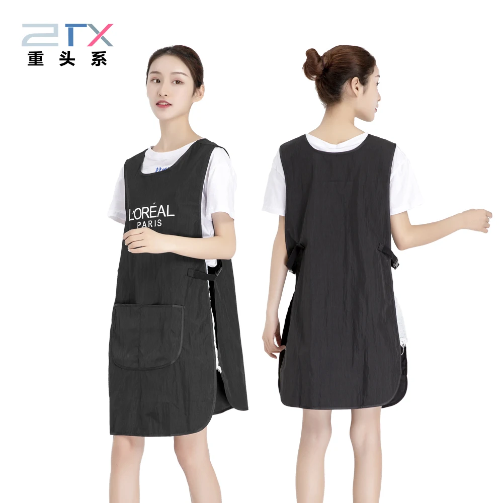 Double-sided Cooking Kitchen Waitress Apron For Woman Kitchen Home Apron Adult Work Coffee Restaurant Apron With Pocket