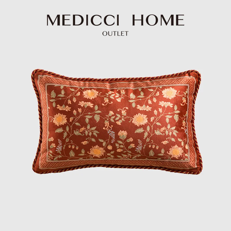 

Medicci Home Accent Cushion Cover Burgundy Red Velvet Floral Flower Bird Print Throw Sofa Couch Bed Pillow Cases Free Shipping