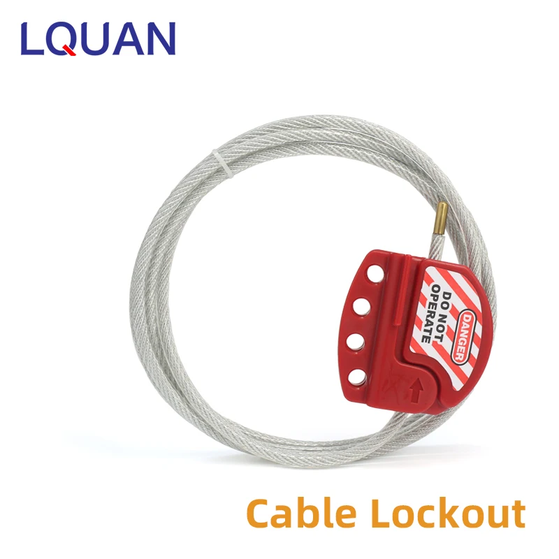 5 PCS Adjustable Cable Lockout Universal Valve Safety Cable Lockout