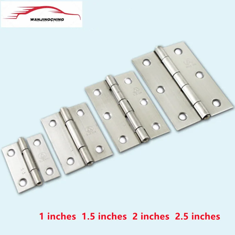 2-10Pcs 1/1.5/2/2.5 Inch Stainless Steel Hinged Door Drawer Connector 4/6 Hole Removable Furniture Bookcase Window Cabinet Hinge