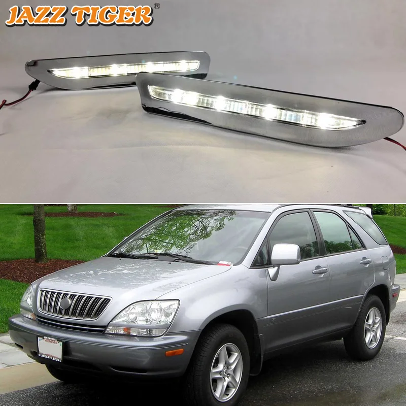 Daytime running lights For Lexus RX300 RX330 RX350 1999 2000 flexible Drl with turn signals LED  for cars auto fog headlights