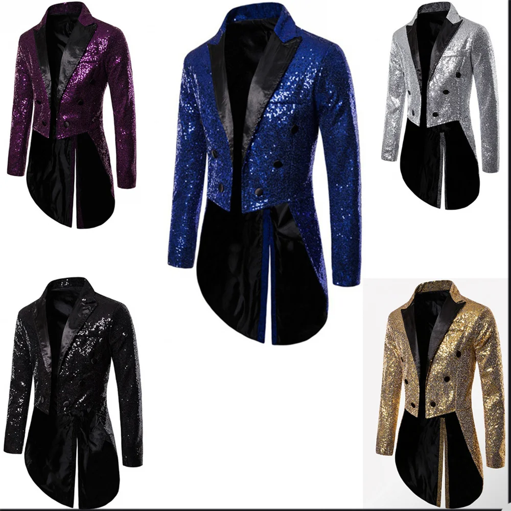 2021 Mens Sequined Wedding Tuxedos Custom Made Jacket Groom Groomsmen Suit Mens' Performance Suits