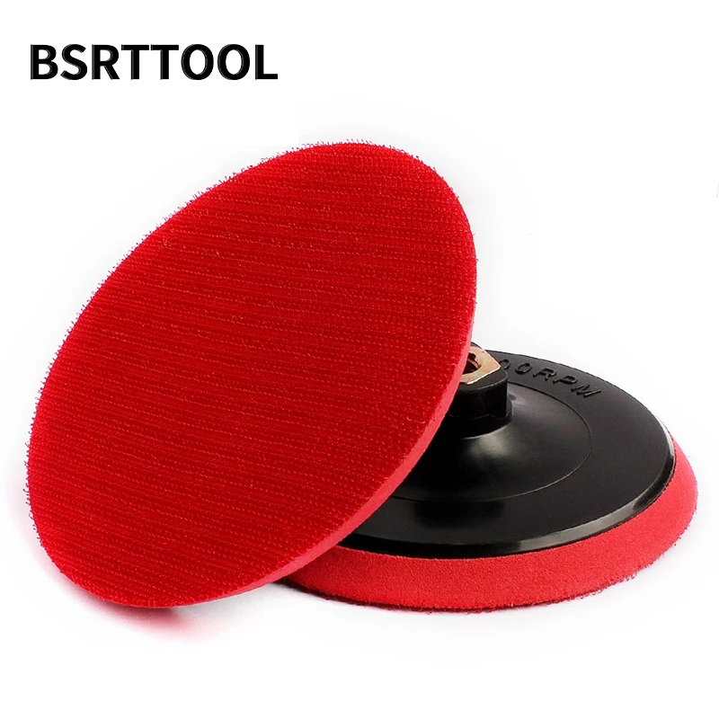 BSRTTOOL 2pcs 5 "후크 및 루프 백업 플레이트 얇은 연마 패드 플라스틱 소재 버핑 홀더 스톤 우드 메탈 배킹 디스크