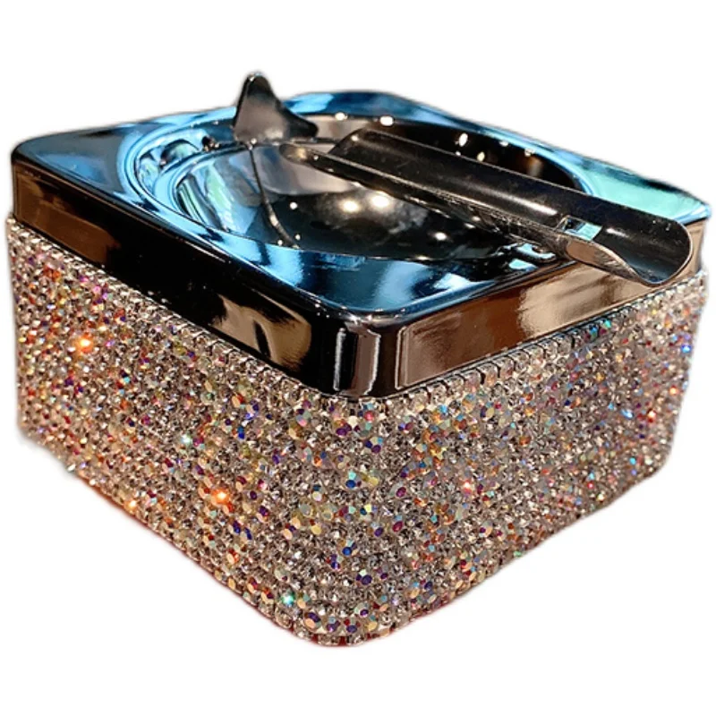 

European-Style Luxury Diamond Crystal High-End Gift Creative Personal Household Living Room Office Desktop Ashtray Fashion