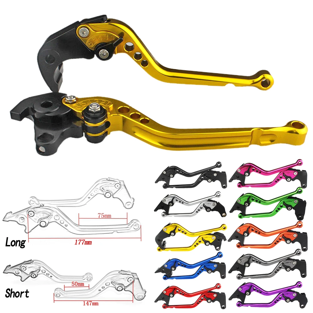 Short&Long Motorcycle Adjustable CNC Brake Clutch Levers For Yamaha FZ6 FAZER 2004-2011 FZ6R 2009-2017 FZ8 2010-2015 11 12 13 14