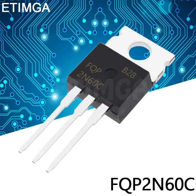 10PCS/LOT FQP2N60C FQP2N60 TO-220 Transistor 2A 600V 2N60C 2N60