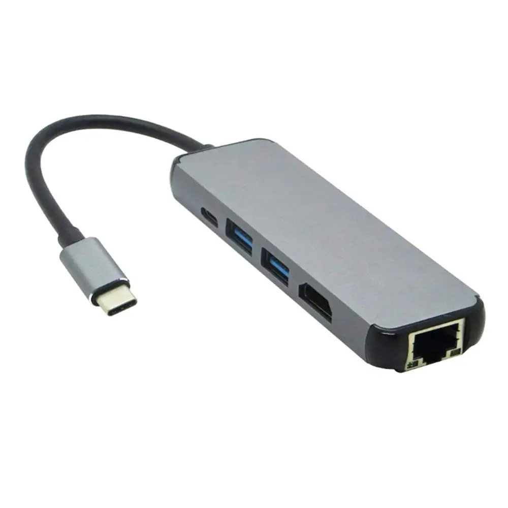 5 в 1, адаптер-конвертер USB 3,0 Type-C на 4K HDMI для MacBook Pro
