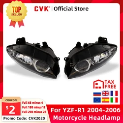 CVK Motorcycle Headlight Headlamp Head Light For YAMAHA YZF 1000 R1 2004 2005 2006 YZF-R1 04 05 06 Head Lamp Headlight assembly