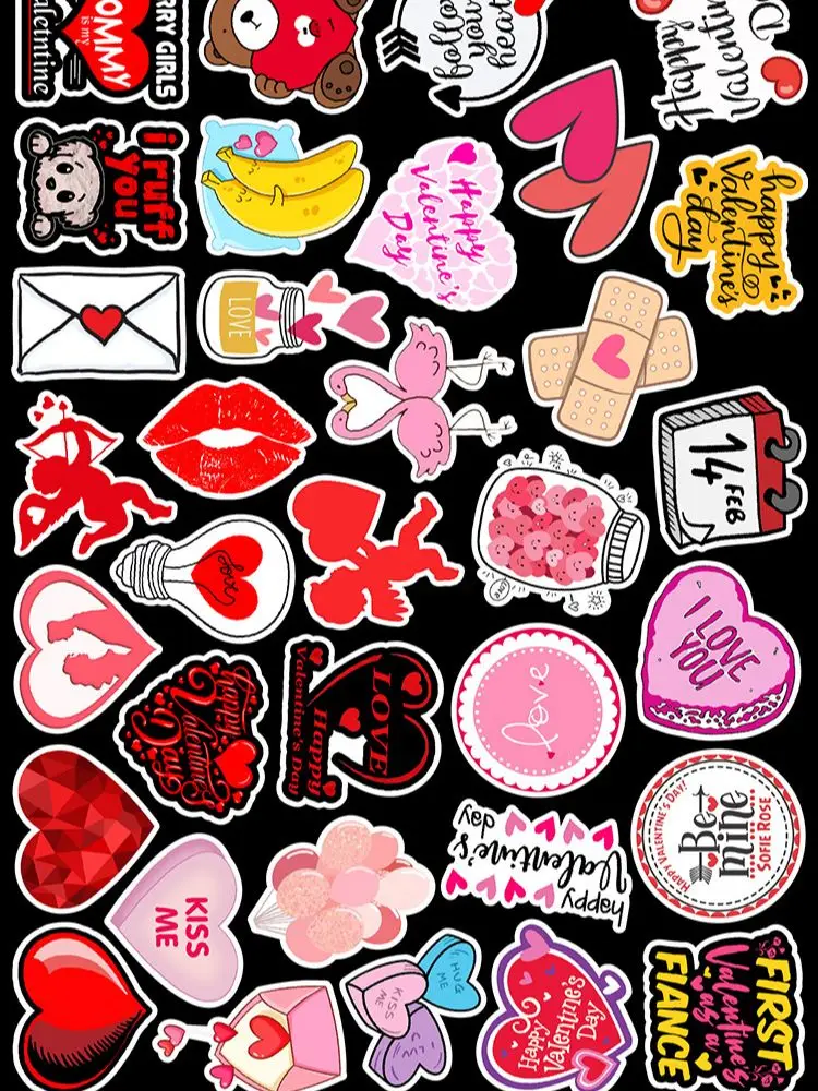 50pcs LOVE Stickers per Notebook Laptop Scrapbooking materiale Adesivos Pink Stickers forniture artigianali Vintage di san valentino