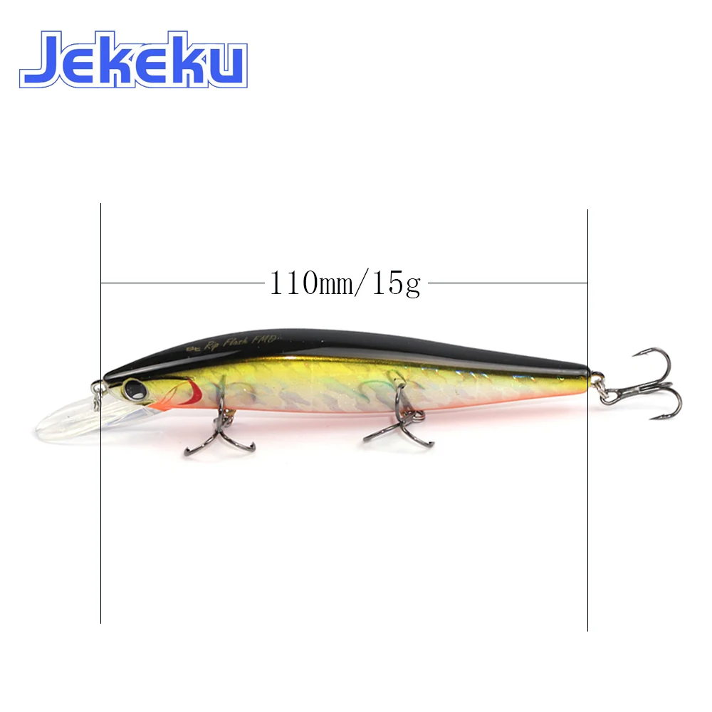 JEKEKU Hot 1pc Selling  110mm 15g Hard Bait with 3 Hooks Minnow Artificial Fishing Lure Floating Fishing Lure with Ball Wobblers