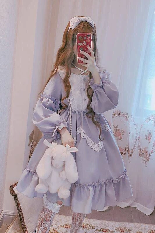 2020 süße SJK rock lolita kleid original volle Lolita rock tägliche lange hülse OP student weiche mädchen kleid fee