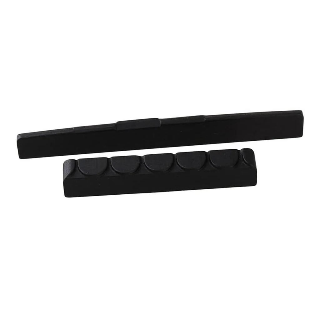 Black ebony bridge saddle and slot nut with for classical guitar