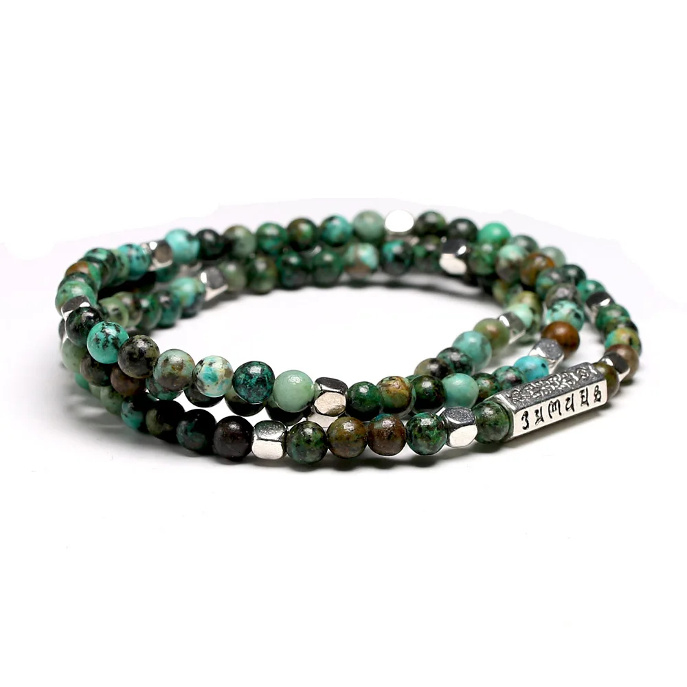 108 Mala Bracelets Tibetan Natural Stone African Turquoises Beads Bracelet Men OM Yoga 4mm Beaded Bracelets for Women Men