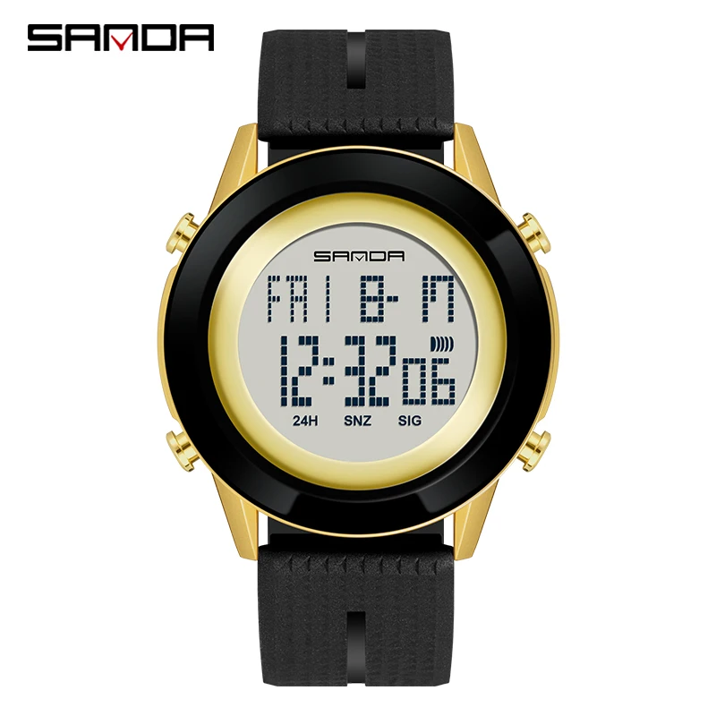 

Top SANDA Digital Watch Sport Men Wristwatch 50M Waterproof Luminous Electronic Watches Count Down Alarm Clock Mens Fashion Hour