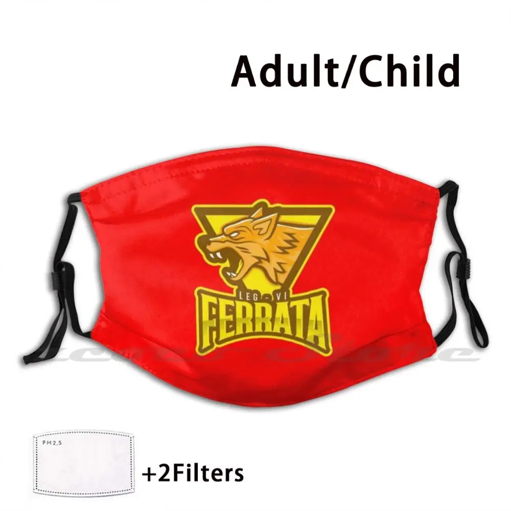 Legion romana Vi Ferrata modello personalizzato filtro lavabile Pm2.5 maschera per bambini adulti Caesar Julius Caesar esercito romano impero romano romano