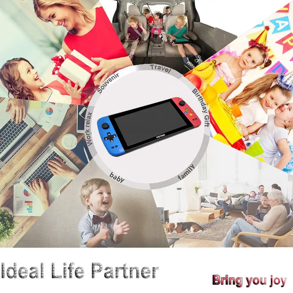 Rondaful Game Conrtoller Handheld Portable Game Console Gamepad Built-in 3000 Games Multi-function Game Machine Support 64G TF