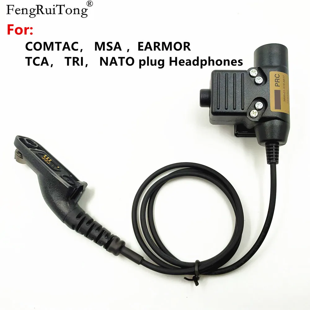 Tactical U94 PTT For COMTAC MSA EARMOR TCA TRI NATO plug headset for Motorola APX6000 XPR6300 DP4800 MTP6550 P8200 P8268 Radio