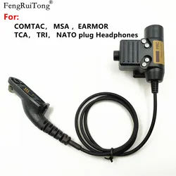 Chiến Thuật U94 PTT Cho COMTAC MSA EARMOR TCA Trị NATO Cắm Tai Nghe Cho Motorola APX6000 XPR6300 DP4800 MTP6550 P8200 P8268 đài Phát Thanh